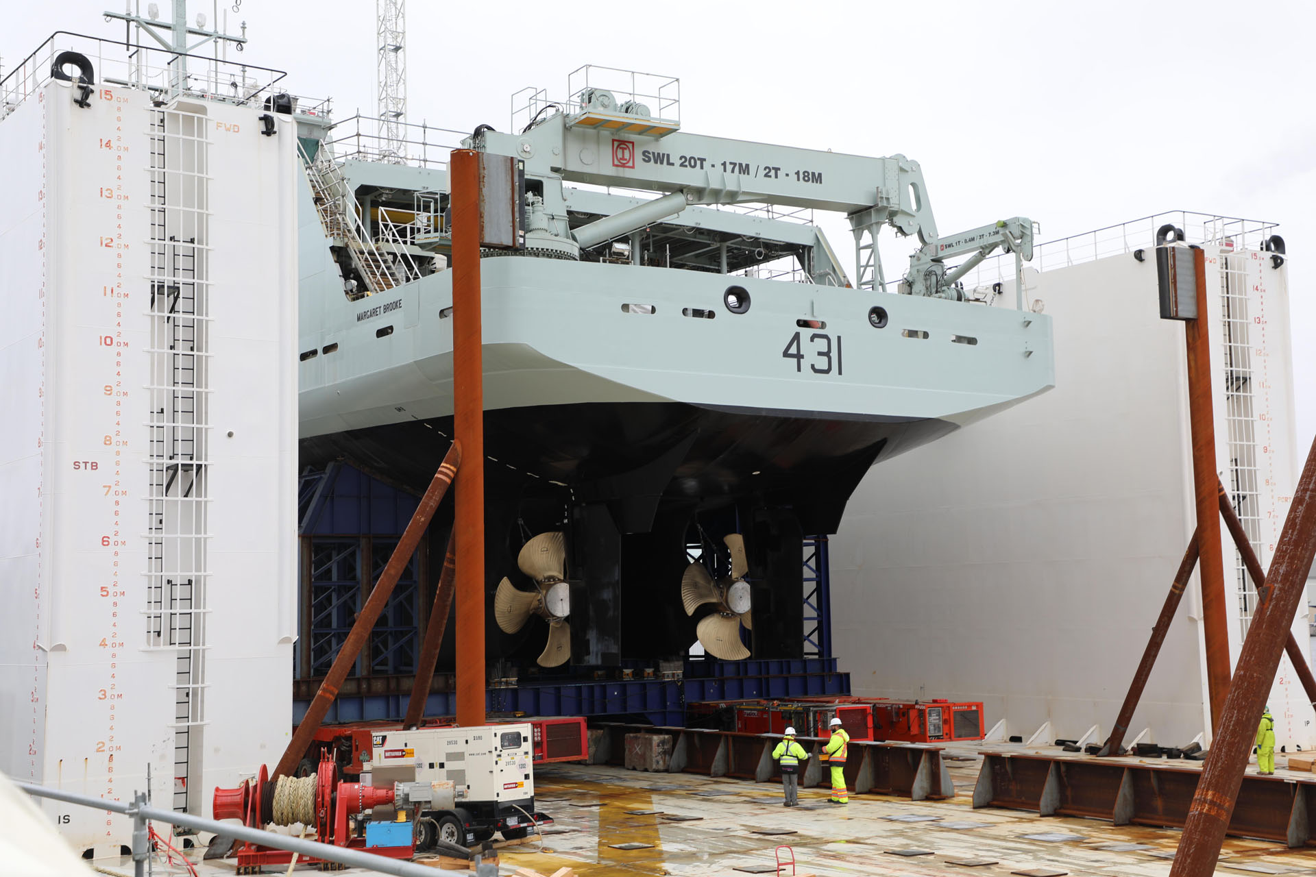 The Future HMCS Margaret Brooke Transitioned To Barge For Launch   0U1A2387.JPG